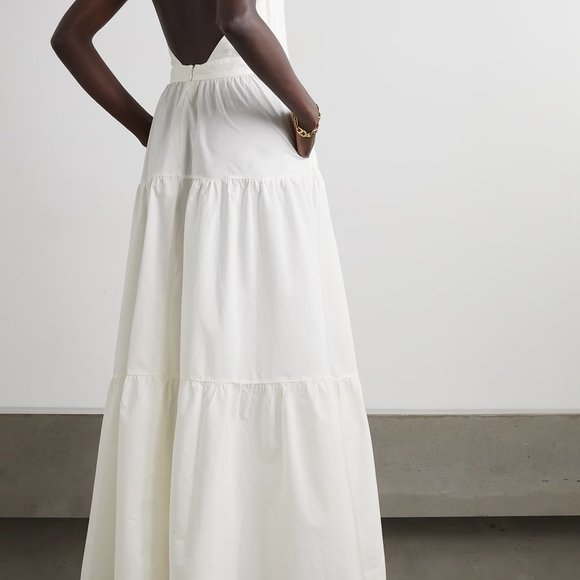 EMPORIO SIRENUSE Colette tiered cotton-poplin halterneck maxi dress - Picture 4 of 4